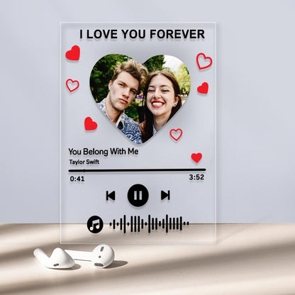 Custom Photo I am In Love Music Code Plaque Scannable Music Personalized Acrylic Photo Panel