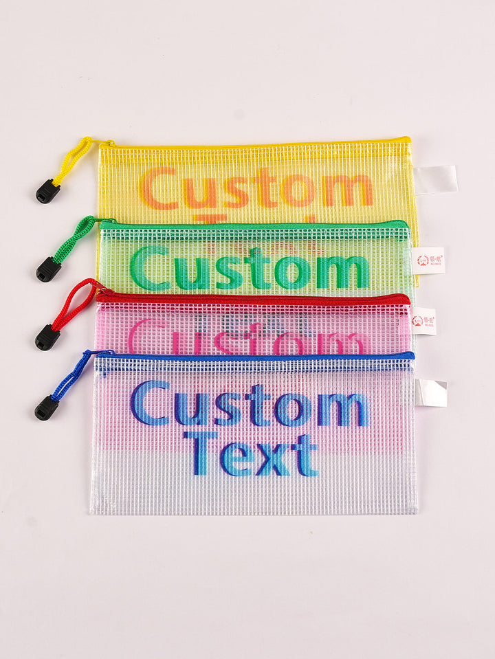 Personalized Wedding Stationery Zipper Bag - Custom Text Design