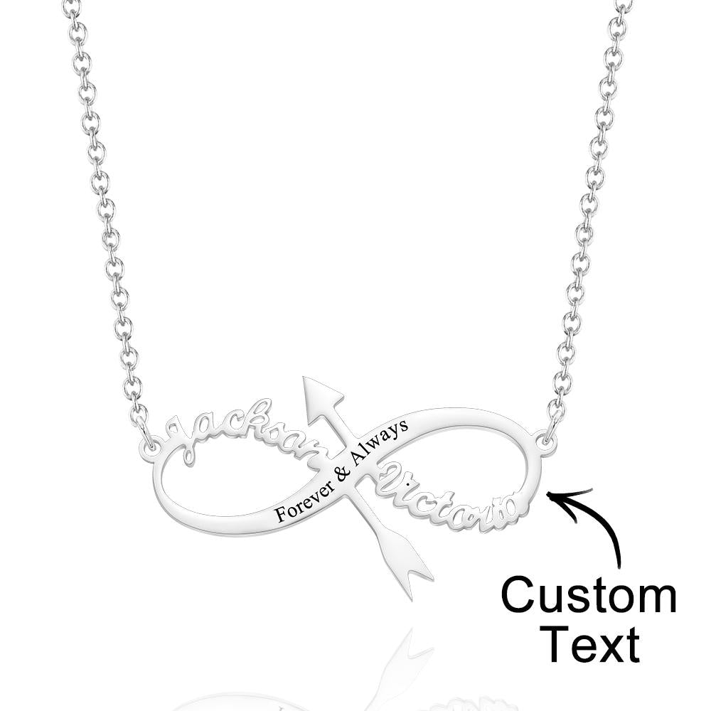 Custom Name Necklace Stainless Steel Infinity Arrow Necklace