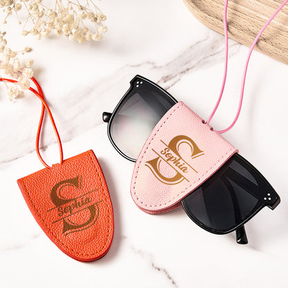 Personalized Leather Magnetic Glasses Clip Lanyard Birthday Gift for Travel Lover