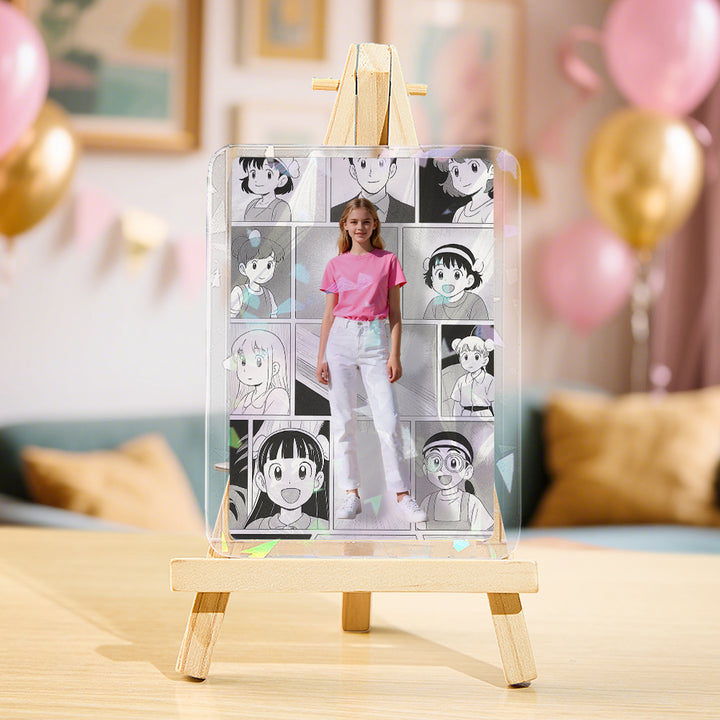 Custom Real Photo + Anime Double-Sided Game Card Personalized Birthday Gift