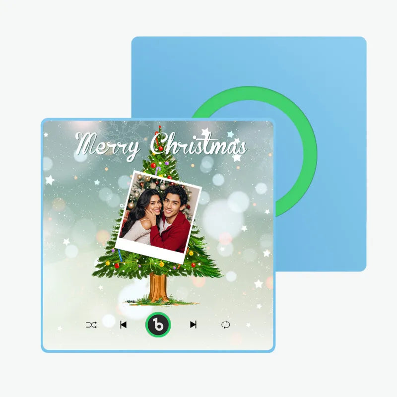 FridgeBeats Framed 4.0 Custom Music And Photo Fridge Magnet Christmas Tree Fridge Magnet for Christmas Gifts