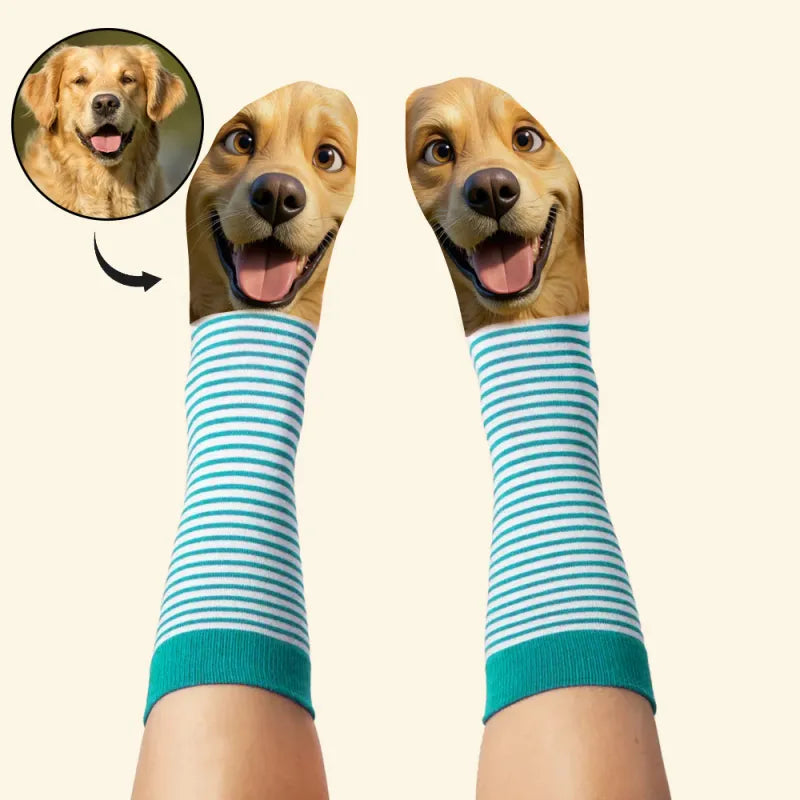 Custom Face Funny Socks Cartoon Style Photo Gifts for Him Her
