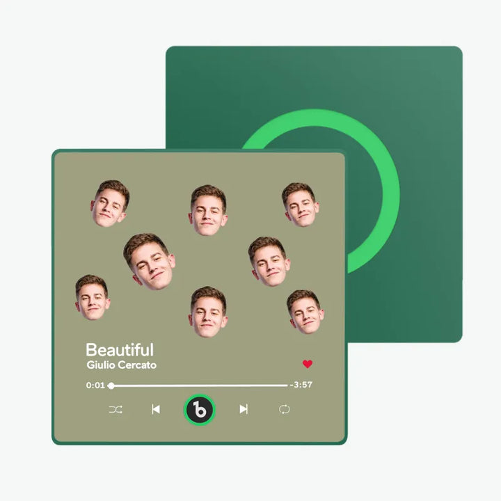 FridgeBeats Framed Custom Music Fridge Magnet Custom Face Colorful Album Fridge Magnet Music Wall Photo Sticker Gift for Couple