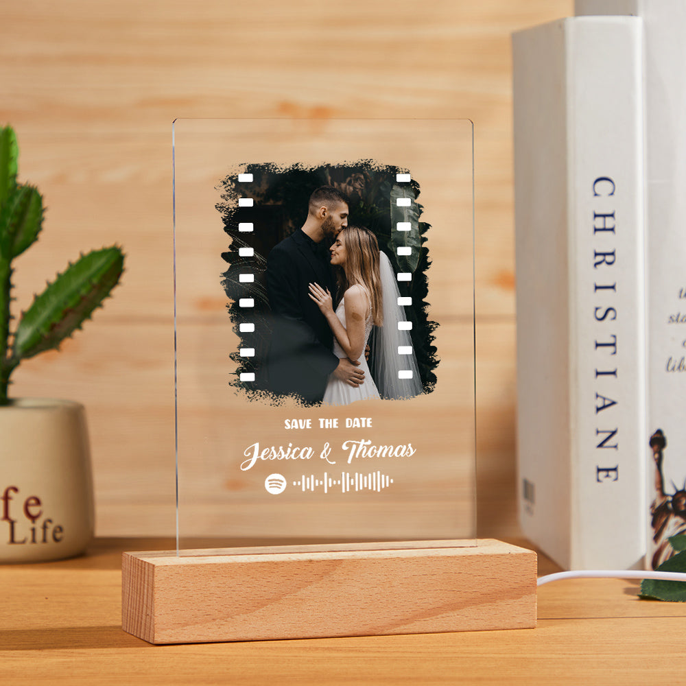 Custom Photo Music Plaque Personalized Glass Keychain Gift Foe Lover