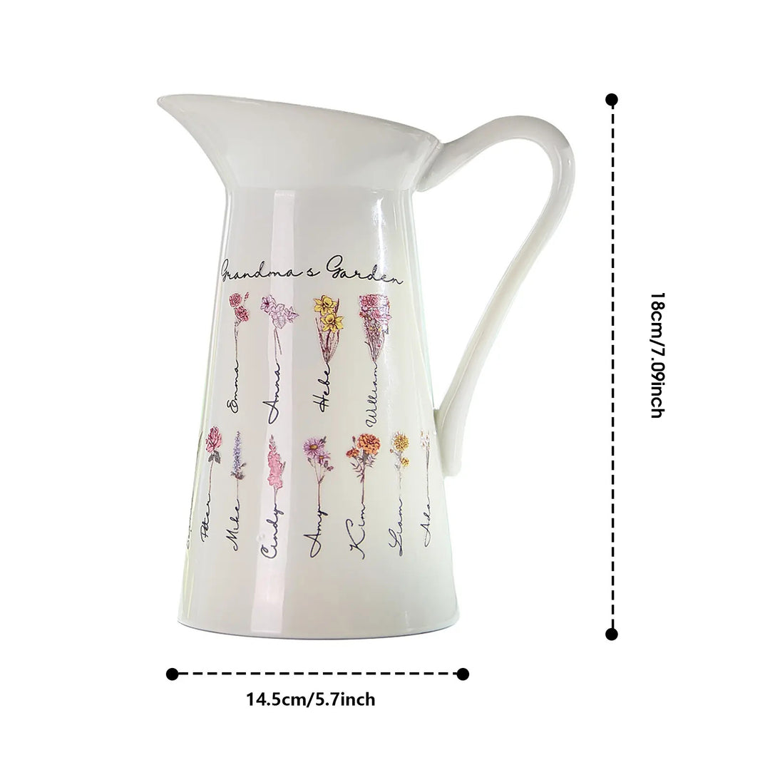 Personalized Birth Flower Ceramic Vase Home Decoration Birthday Gift for Mom Grandma