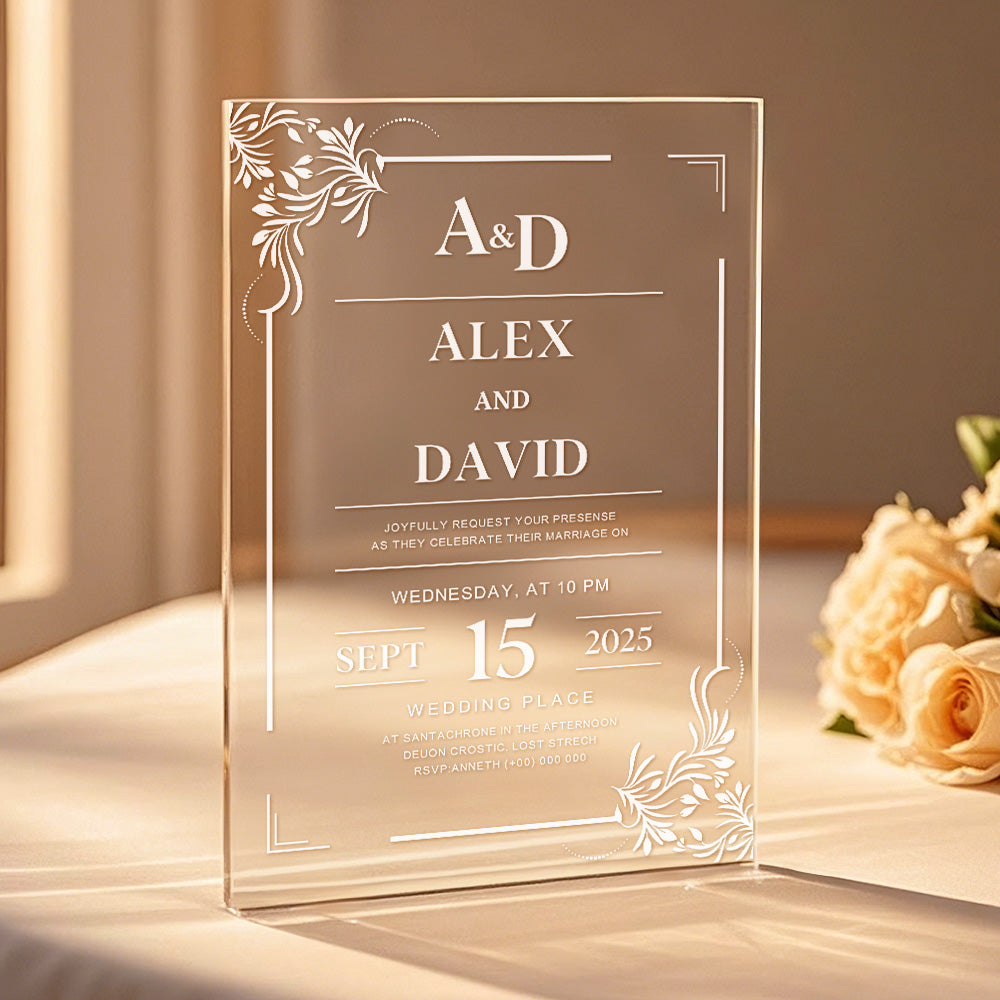 Personalized Acrylic Wedding Invitation Party Invitations