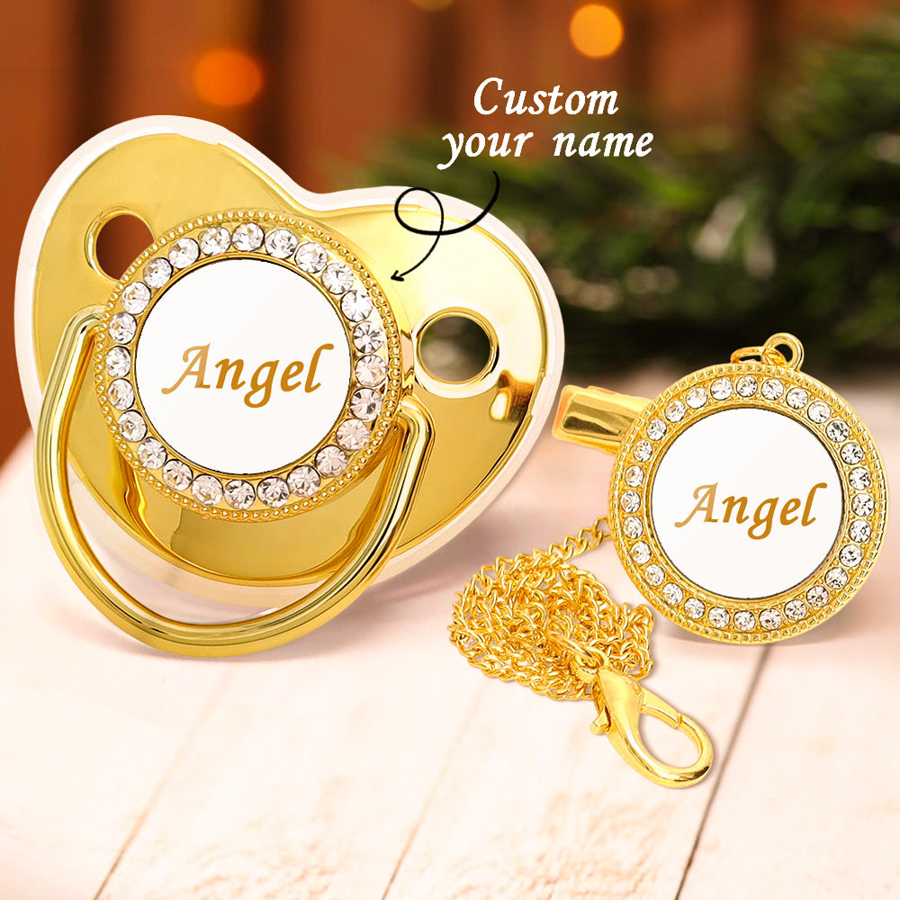 Custom Name Baby Pacifier & Clip Set – Personalized Newborn Gift