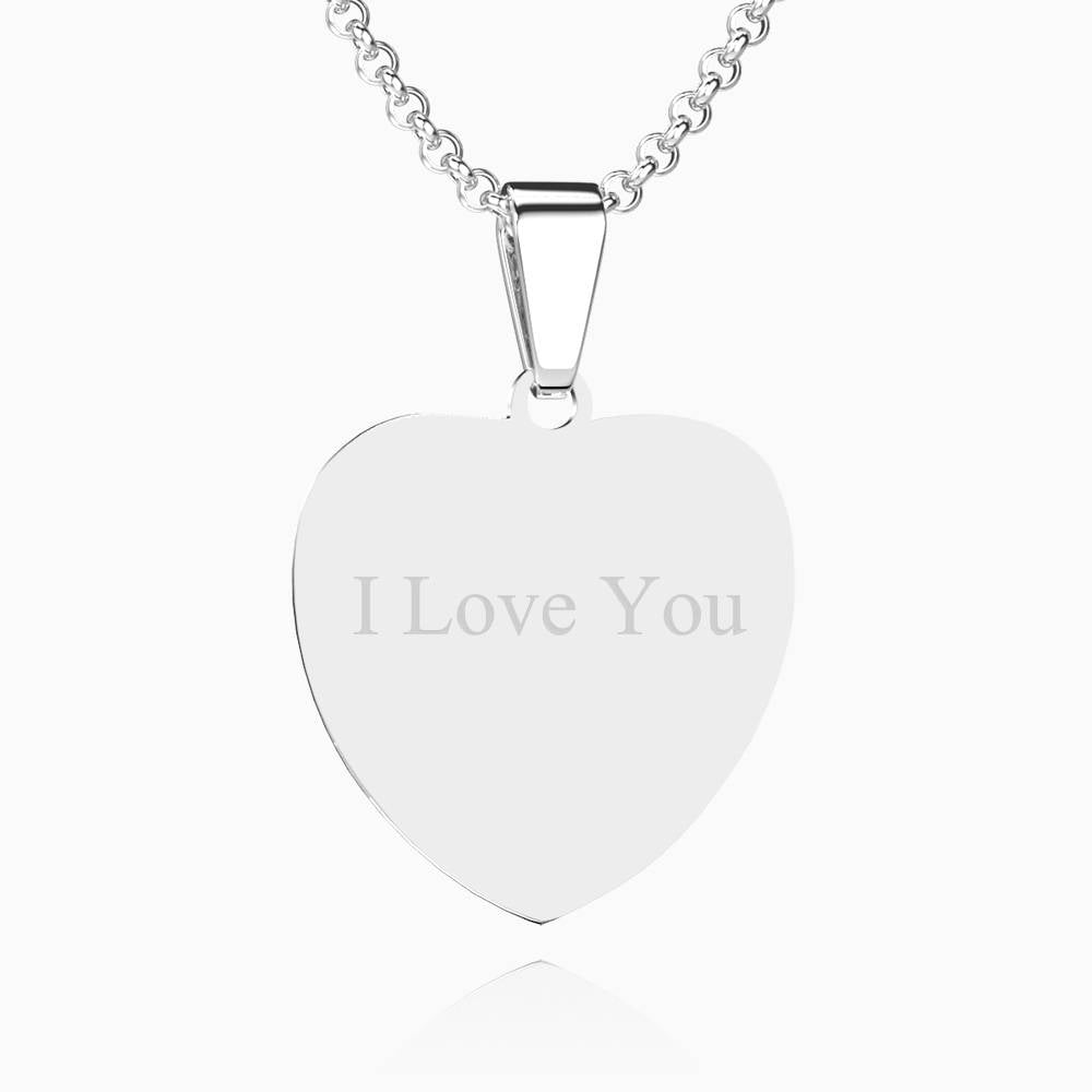 Custom Heart Tag Necklace Stainless Steel Engraved Necklace