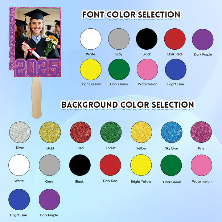 Personalized Graduation Handheld Photo Fan Graduation Party Gift for Class of 2025 Graduates