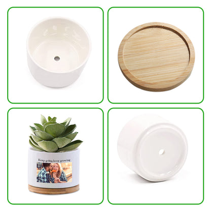 Custom Photo Flower Planter Pot Personalized Ceramic Succulent Plant Pot