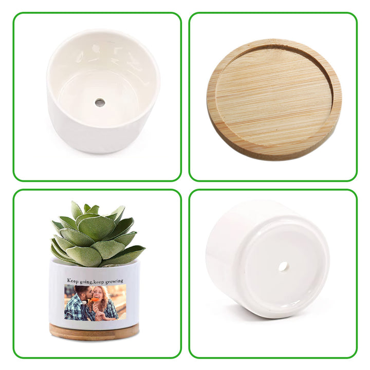 Custom Photo Flower Planter Pot Personalized Ceramic Succulent Plant Pot