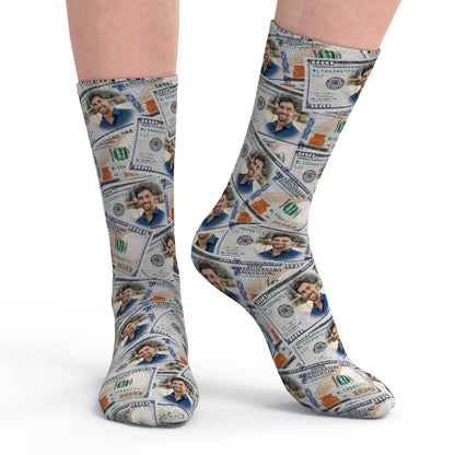Custom Face Dollar Socks for Men and Women
