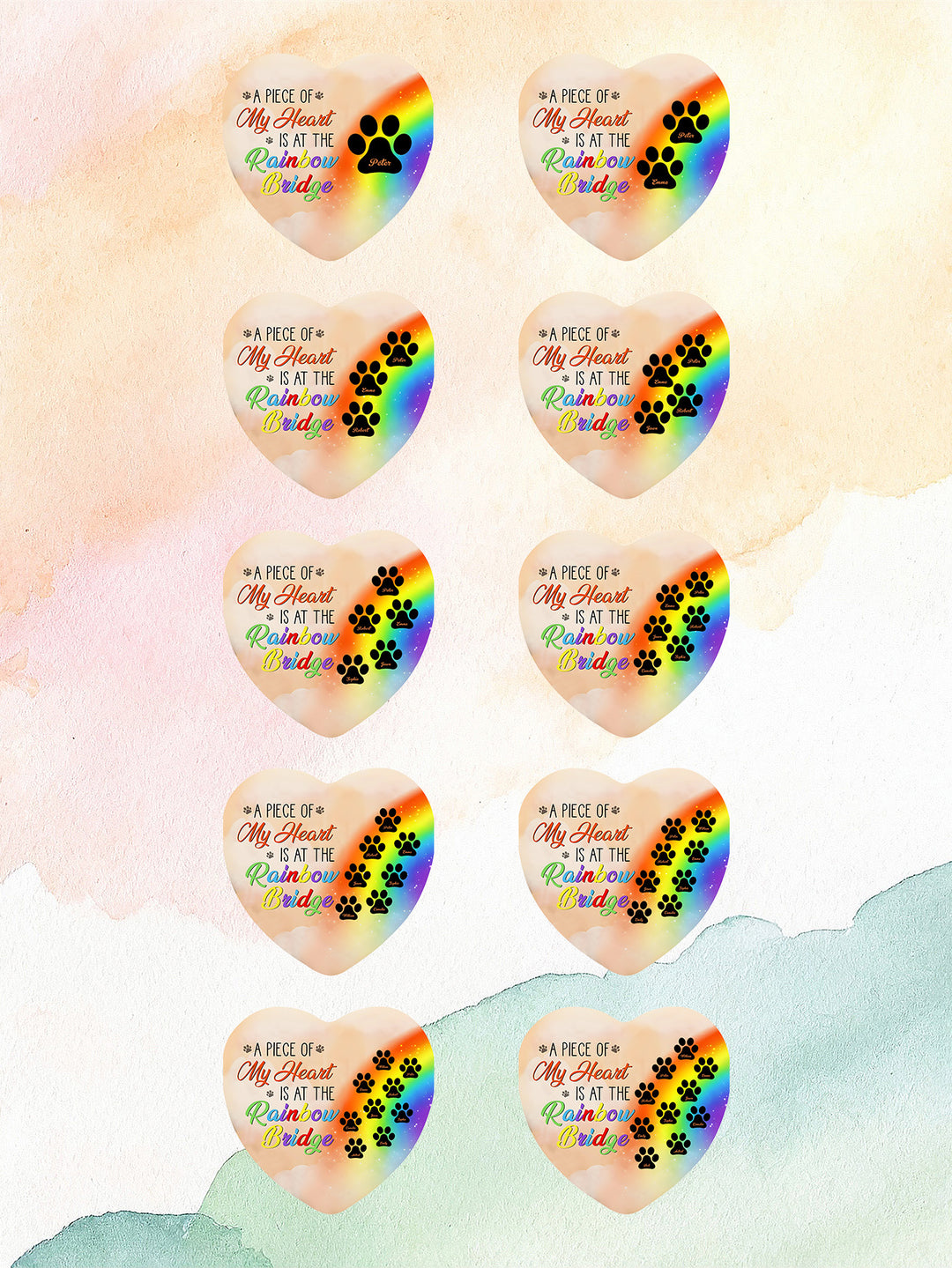 Personalized Heart Pet Ornament A Piece Of My Heart Is At The Rainbow Bridge Ornament for Pet Memorial Gift