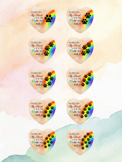 Personalized Heart Pet Ornament A Piece Of My Heart Is At The Rainbow Bridge Ornament for Pet Memorial Gift