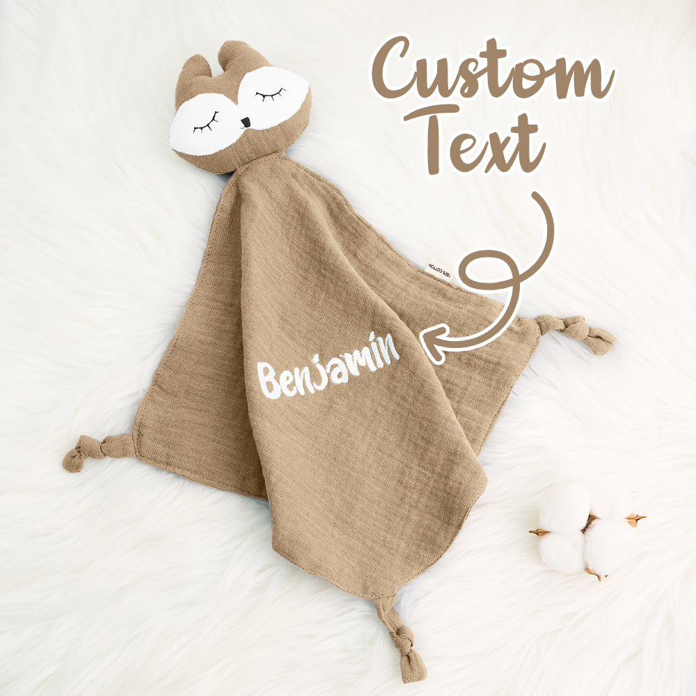 Personalized Soothe Towel Bibs Soft Sleeping Doll Towel with Embroidered Name Gift for Baby