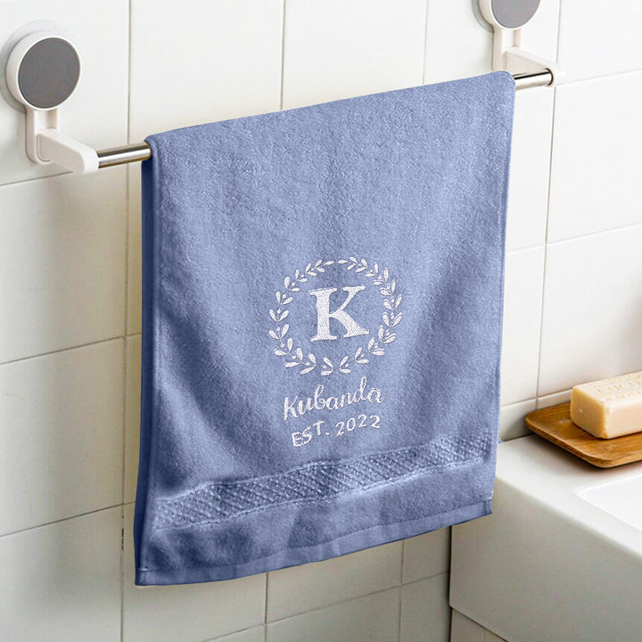 Custom Monogrammed Hand Towel Personalized Embroidered Towels