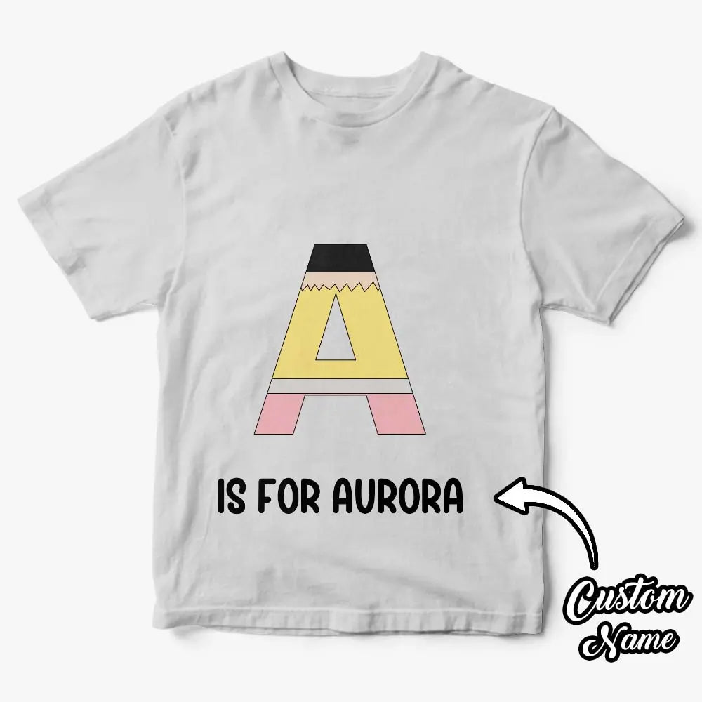 Personalized Back to School Pencil T-shirt First Day of School Shirt Gift for Kids