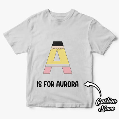 Personalized Back to School Pencil T-shirt First Day of School Shirt Gift for Kids