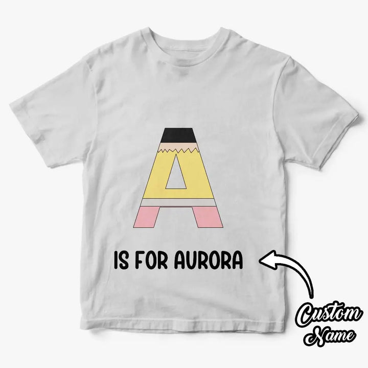 Personalized Back to School Pencil T-shirt First Day of School Shirt Gift for Kids