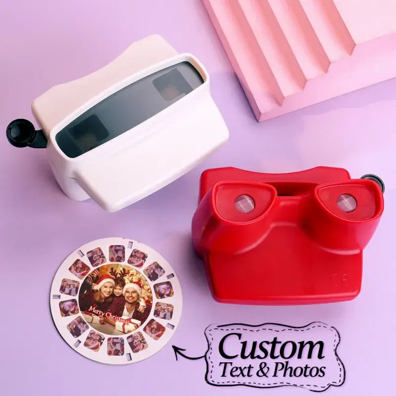 Custom 3D Viewfinder and Reel 10x Ultra-Clear 3D Upgraded Version Personalized Christmas Gifts Text and Photo Viewer with Your Own Photos