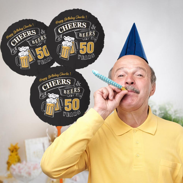 Custom Happy Birthday Balloons Cheers and Beers Balloons for Birthday Party Decoration Supplies