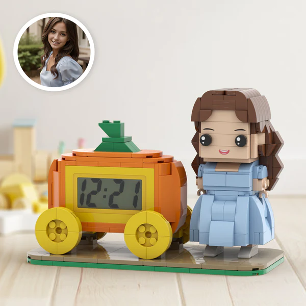 Xmas Gifts Custom Brick Figures Clock Personalized Brick Pumpkin & Figures Clock