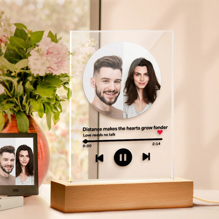 Personalized Song Acrylic Plaque Photo Night Light Couple Gifts