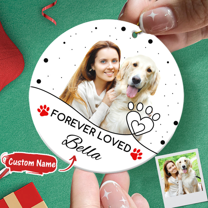 Personalized Pet Photo Ornament with Name Pet Loss Ornament Christmas Gift for Pet Owners