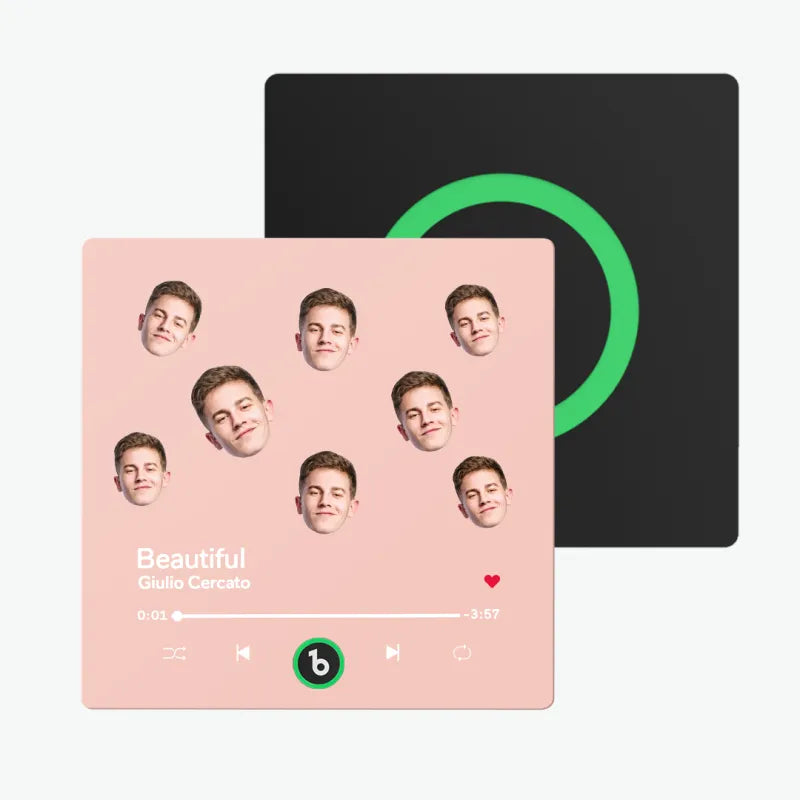 FridgeBeats Frameless Custom Music Fridge Magnet Custom Face Colorful Album Fridge Magnet Music Wall Photo Sticker Gift for Couple