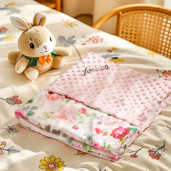 Personalized Baby Blanket Custom Blanket with Embroidered Name Gift for Baby