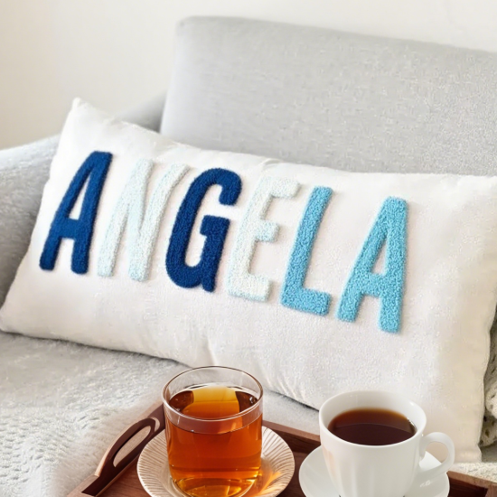 Personalized Baby Girl Name Pillow Cover Baby Girl Nursery Pillow Case Punch Needle Girl Kid Gift Dorm Gift Cover Only (Insert Not Included)