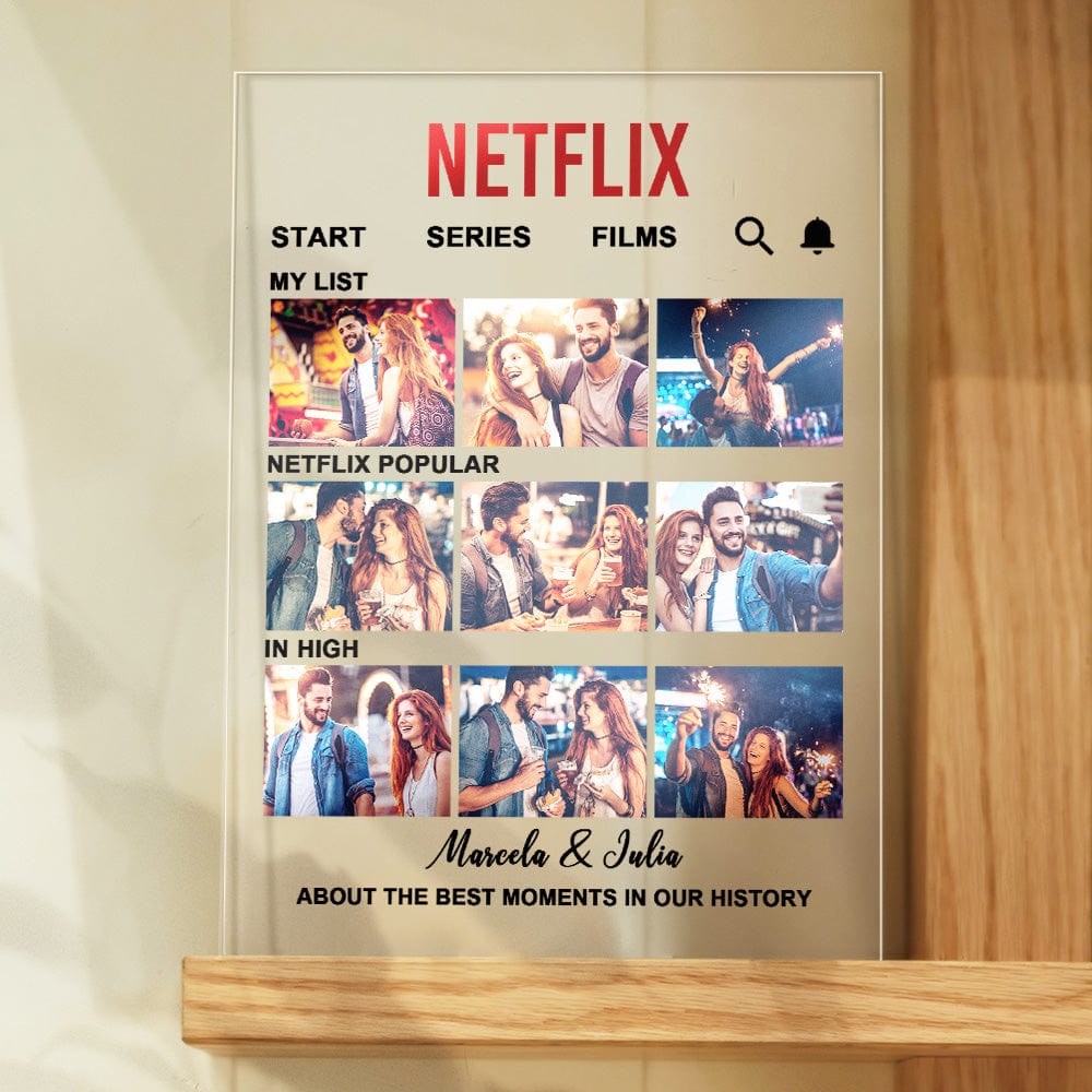 Custom Photo NETFLIX Movie Plaque Personalized Home Decor Anniversary Gift