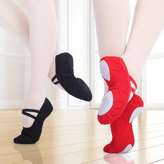 Women Girls Ballet Shoes Children Adult Ballet Shoes Canvas Split Sole Ballet Shoes Gymnastics Yoga Dancing Shoes