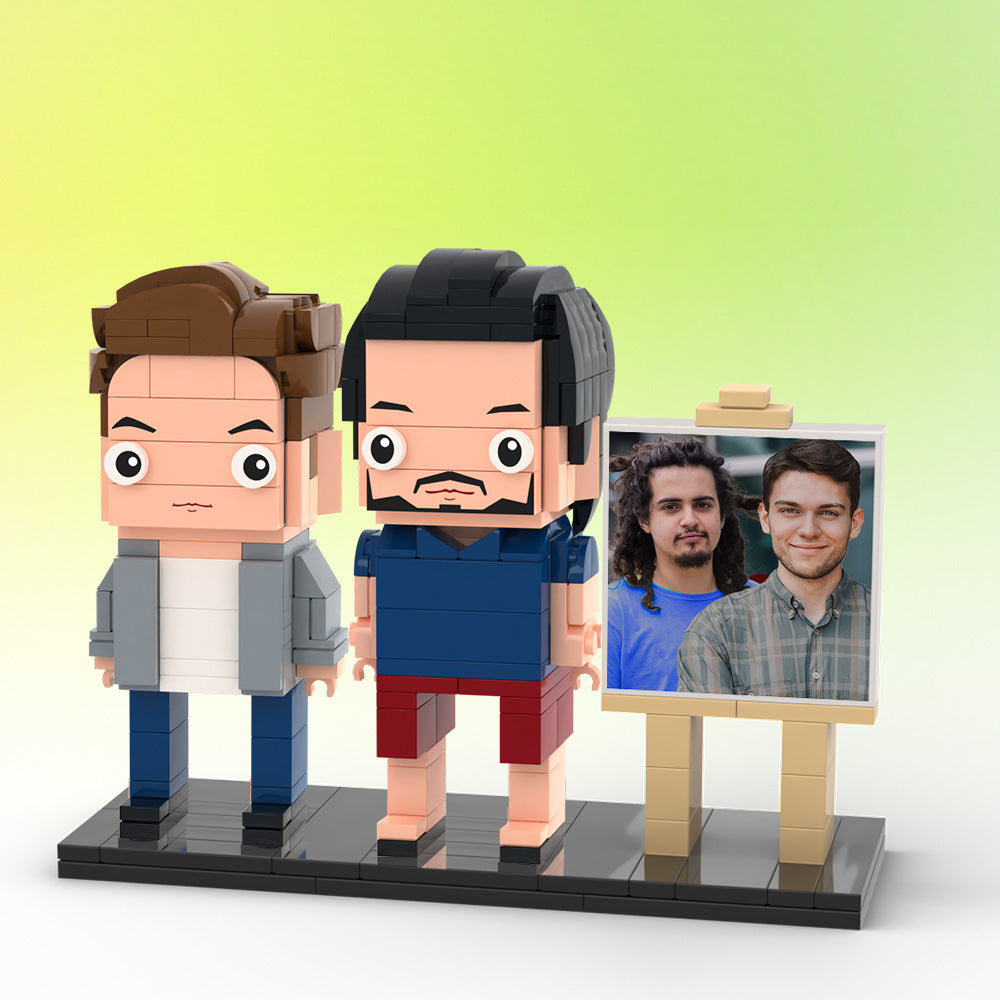 Customizable 2 People Photo Frame Custom Brick Figures Small Particle Block