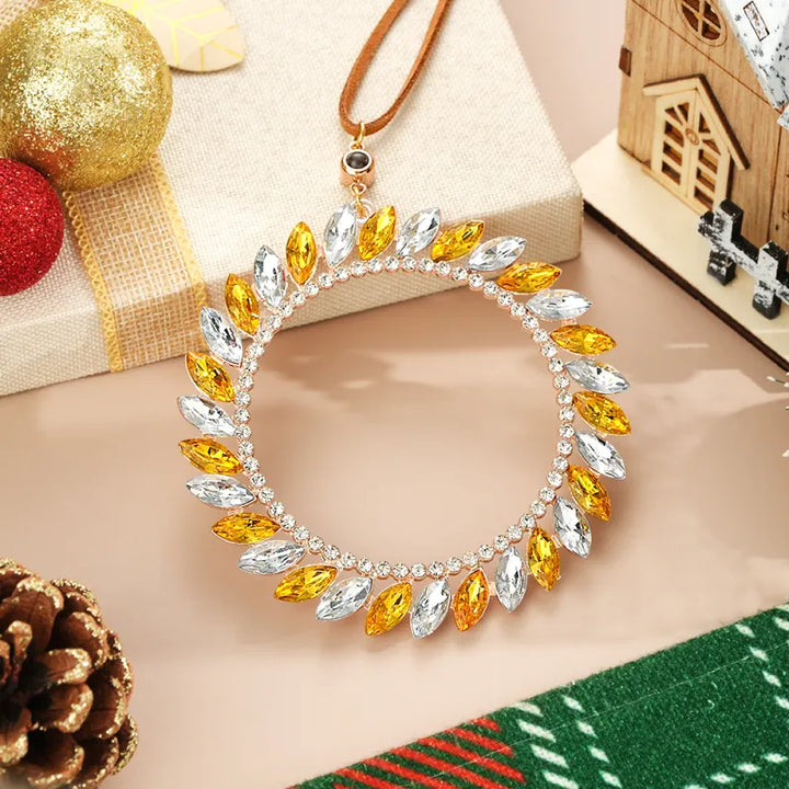 Personalized Photo Wreath Projection Ornaments Christmas Tree Decoration Ornaments for Christmas Gifts