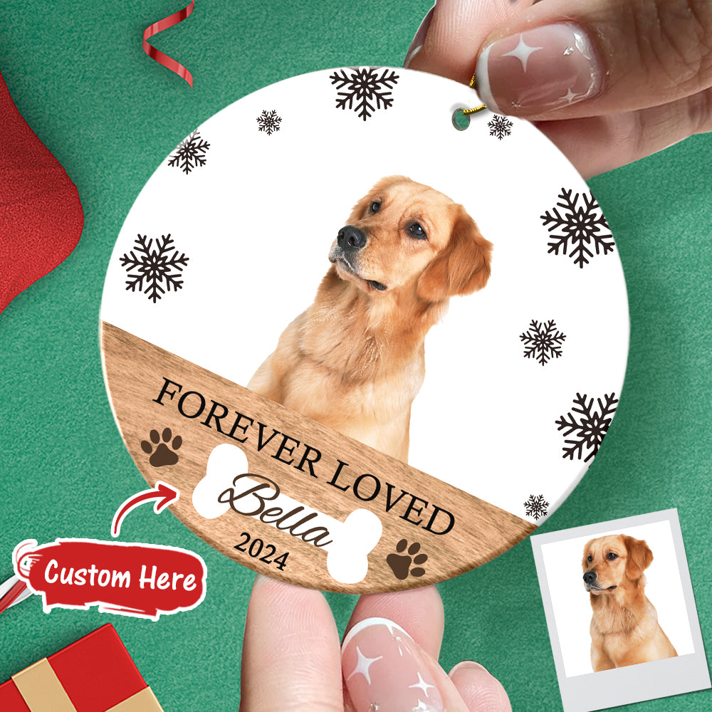 Personalized Memorial Dog Ornament Christmas Photo Ornament Christmas Gift for Pet Lovers