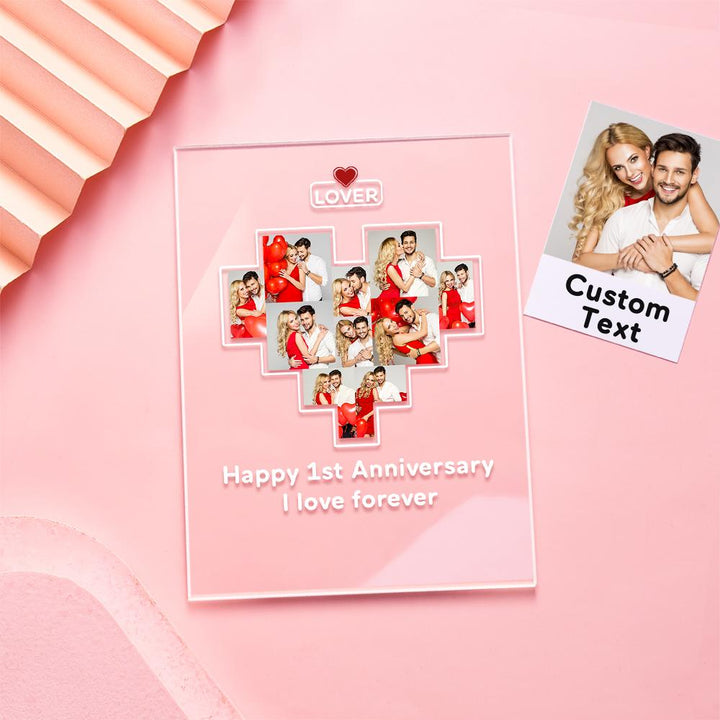 Father's Day Gift Custom Photo Plaque Personalized Glass Nightlight Gift