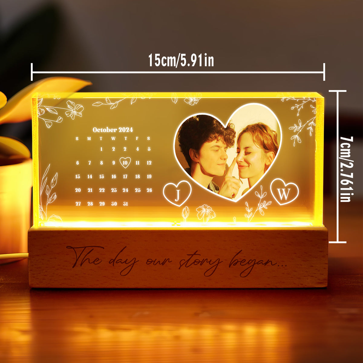 Personalized Calendar Night Light Custom Photo Light Gift for Lover