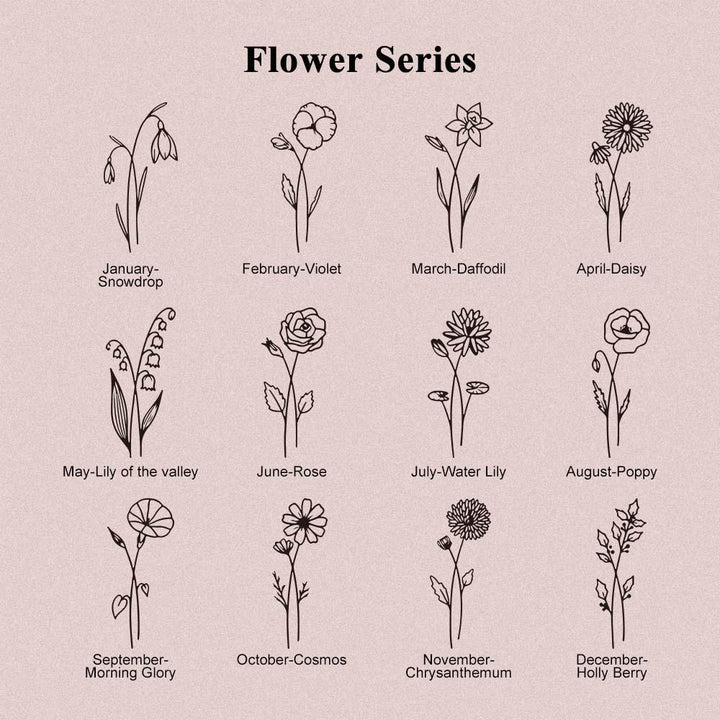 Personalized Birth Flower PU Leather Wallet with Name 8 Card Slots Wallet Birthday Gift for Her