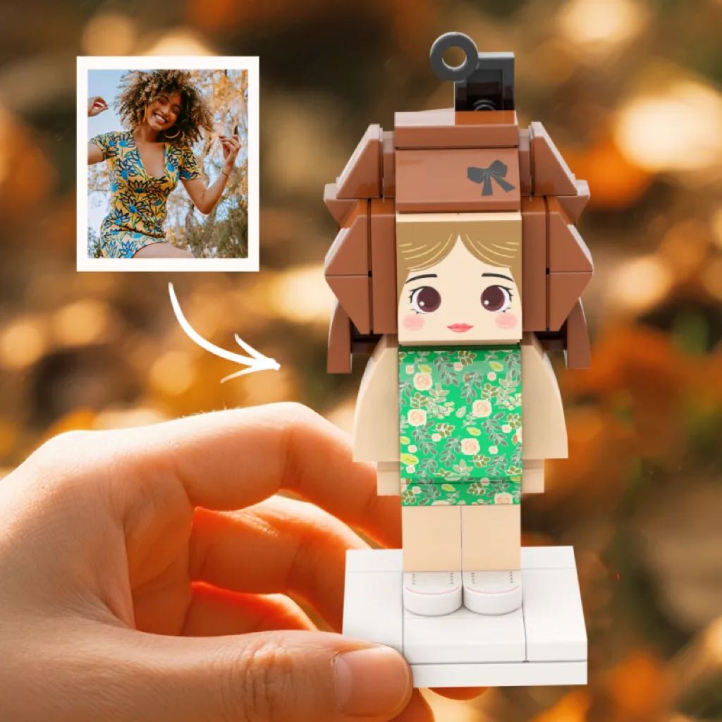 Customizable 1 Person Custom Mini Brick Figures Small Particle Block Keychain Bag Charm