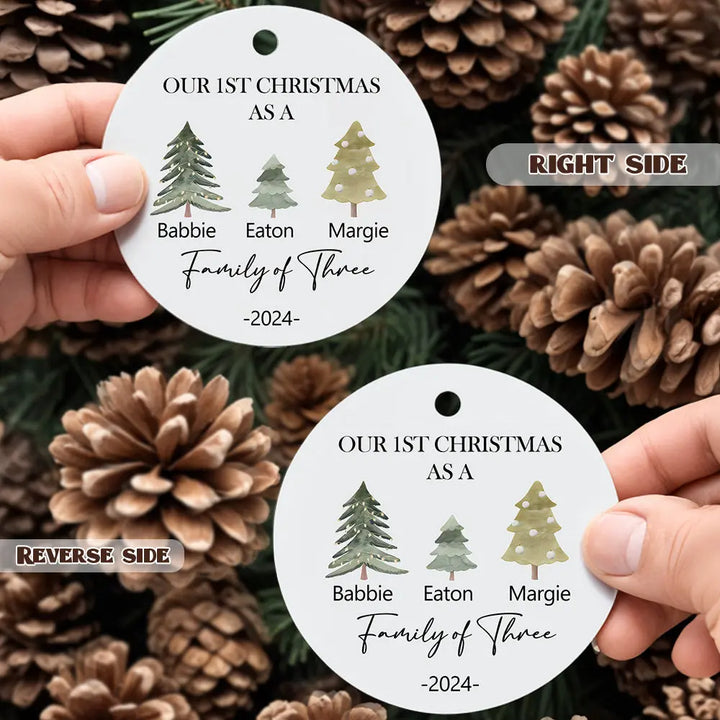 Personalized Baby's First Christmas Ornament Family of Three Christmas Ornament for Christmas Gift