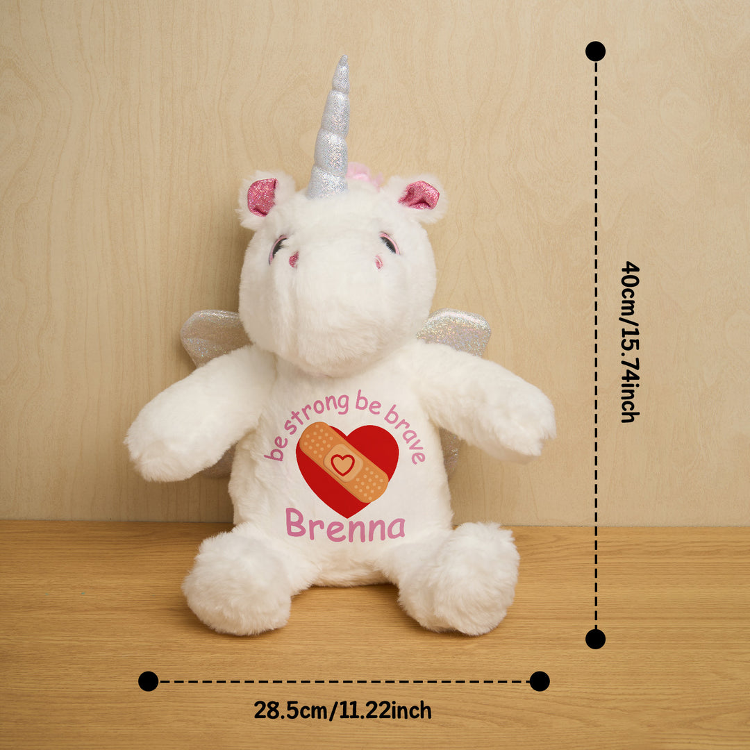 Personalized Unicorn Plush Stuffed Animal Birth Announcement Gift for Baby Shower