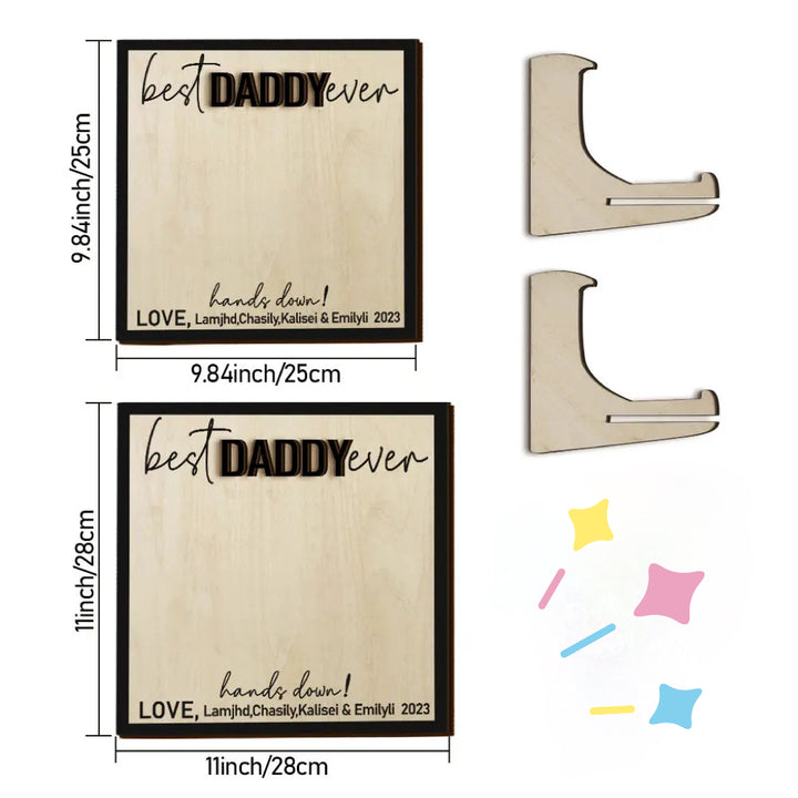 Custom Wooden Handprint Sign Personalized Father's Day DIY Hands Down Plaque Gifts