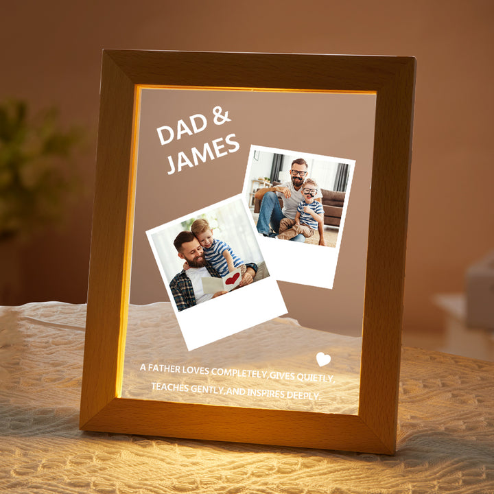 Father's Day Gift Night Light Custom Name and Photo Night Lamp for Dad