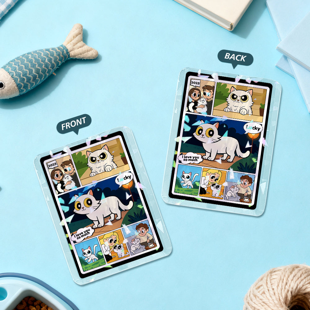 Custom Photo Anime-Style Double-Sided Game Card Personalized Gift for Pet Lovers