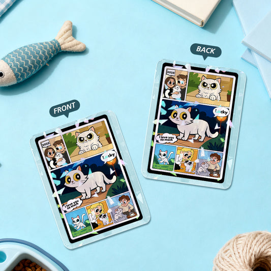 Custom Photo Anime-Style Double-Sided Game Card Personalized Gift for Pet Lovers