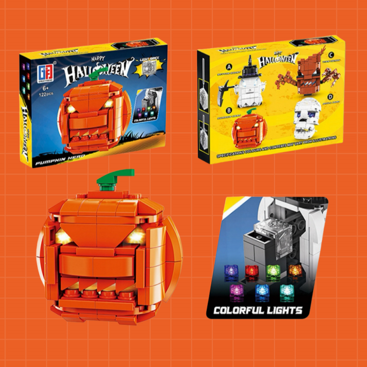 Halloween-Themed Brick Figures – Spooky Desktop Decoration & Party Supplies (4 Styles Available)