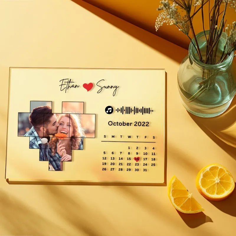 Custom Acrylic Plaque Music Code Song Decor Photo Decor Gift For Couples