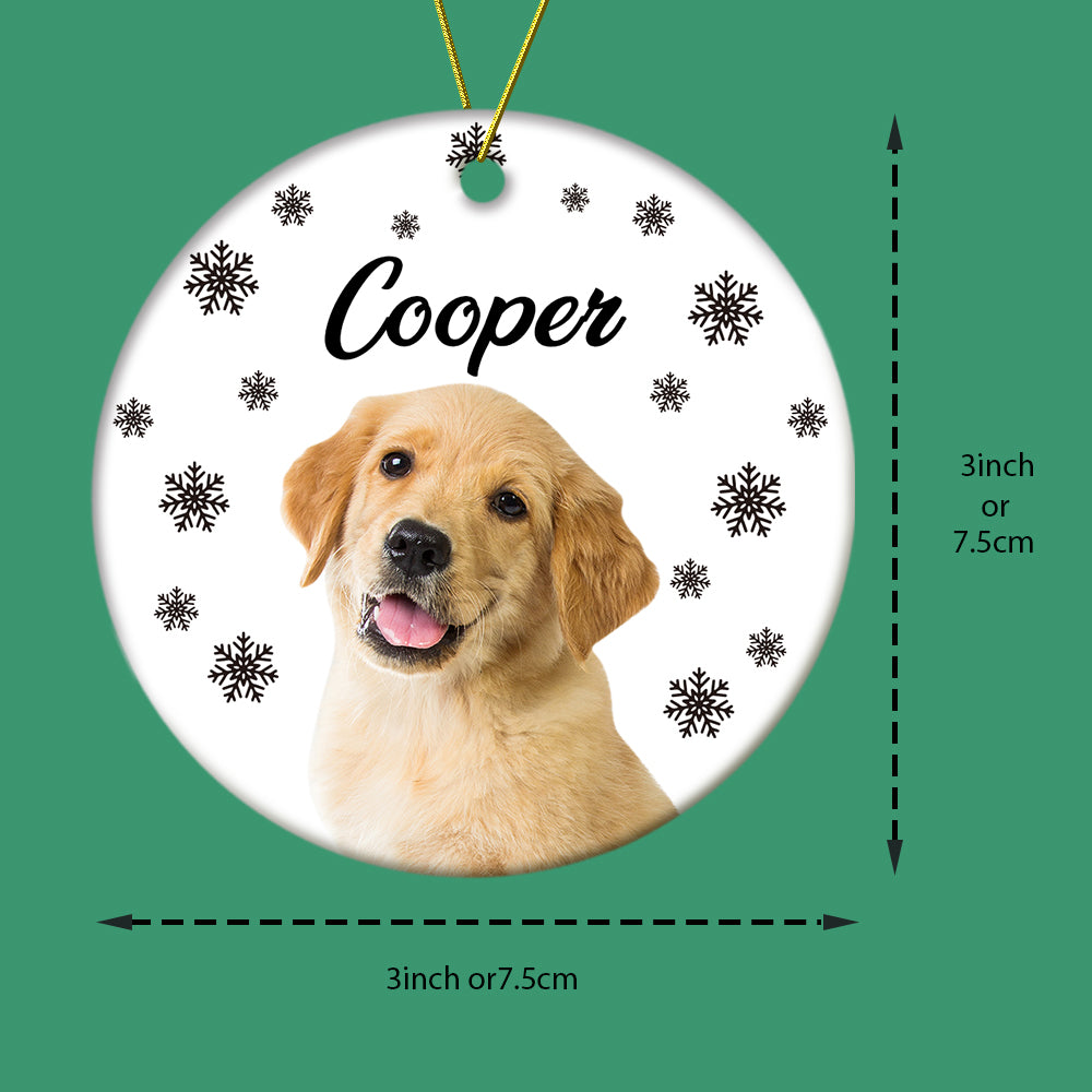 Personalized Photo Ornament with Name Christmas Pet Ornament Gift for Pet Lovers